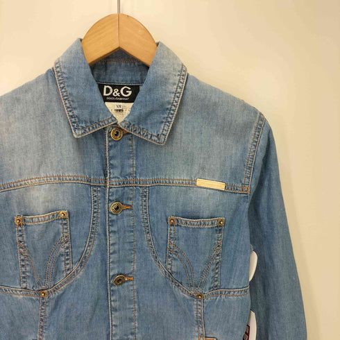ディーアンドジードルチェアンドガッバーナ D&G DOLCE&GABBANA トルコ製 デニムジャケット Y2K レディース JPN:XS